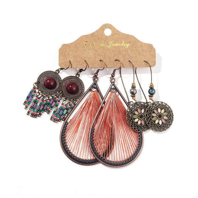 Vintage 2020 Metal Dangle Drop Earrings Sets Bundles for Women Sundry Mixed Ethnic Boho Hanging Earring Set Jewelry Accessories yuhuv test  yuhuv test022.