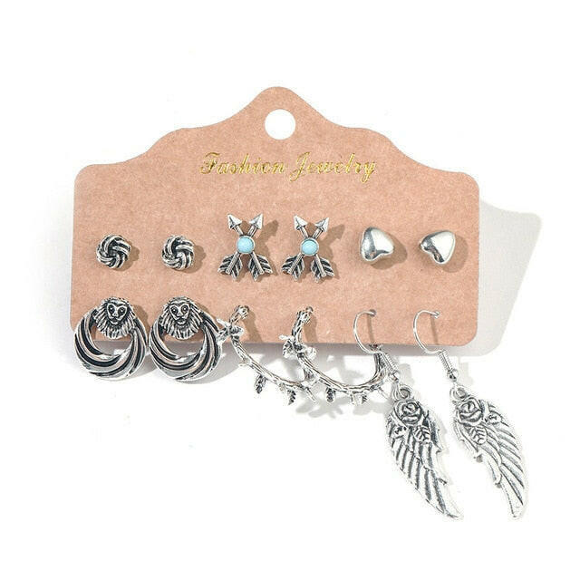 Vintage 2020 Metal Dangle Drop Earrings Sets Bundles for Women Sundry Mixed Ethnic Boho Hanging Earring Set Jewelry Accessories yuhuv test  yuhuv test022.