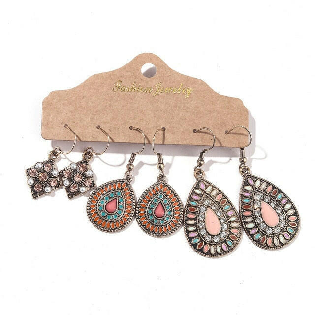 Vintage 2020 Metal Dangle Drop Earrings Sets Bundles for Women Sundry Mixed Ethnic Boho Hanging Earring Set Jewelry Accessories yuhuv test  yuhuv test022.