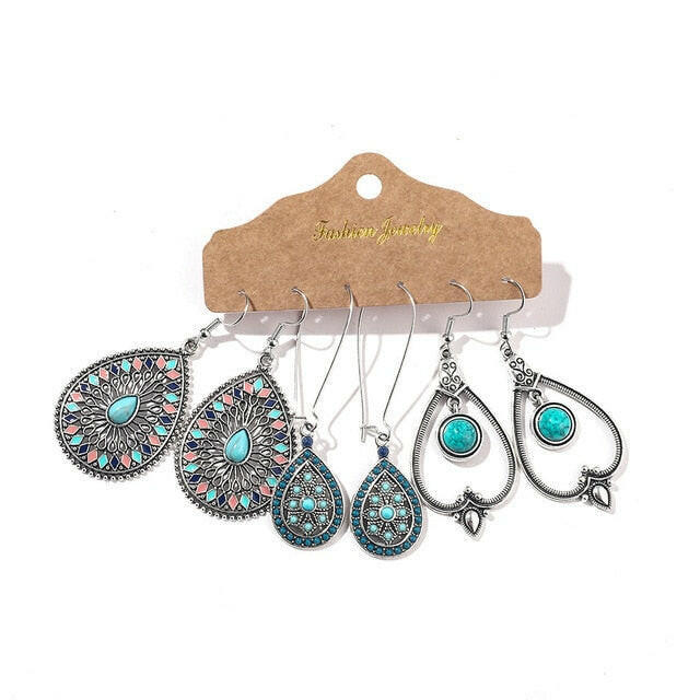 Vintage 2020 Metal Dangle Drop Earrings Sets Bundles for Women Sundry Mixed Ethnic Boho Hanging Earring Set Jewelry Accessories yuhuv test  yuhuv test022.