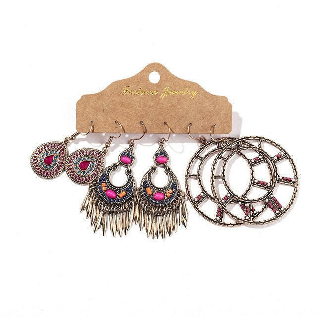 Vintage 2020 Metal Dangle Drop Earrings Sets Bundles for Women Sundry Mixed Ethnic Boho Hanging Earring Set Jewelry Accessories yuhuv test  yuhuv test022.