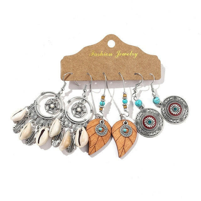 Vintage 2020 Metal Dangle Drop Earrings Sets Bundles for Women Sundry Mixed Ethnic Boho Hanging Earring Set Jewelry Accessories yuhuv test  yuhuv test022.