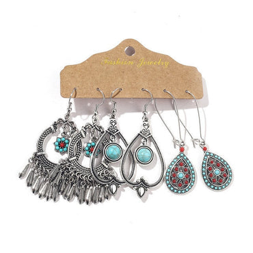 Vintage 2020 Metal Dangle Drop Earrings Sets Bundles for Women Sundry Mixed Ethnic Boho Hanging Earring Set Jewelry Accessories yuhuv test  yuhuv test022.