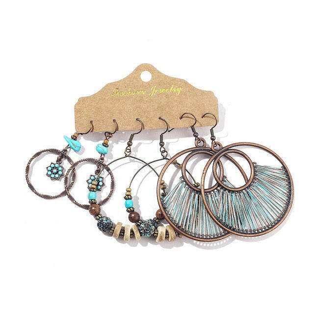 Vintage 2020 Metal Dangle Drop Earrings Sets Bundles for Women Sundry Mixed Ethnic Boho Hanging Earring Set Jewelry Accessories yuhuv test  yuhuv test022.