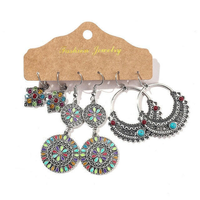 Vintage 2020 Metal Dangle Drop Earrings Sets Bundles for Women Sundry Mixed Ethnic Boho Hanging Earring Set Jewelry Accessories yuhuv test  yuhuv test022.