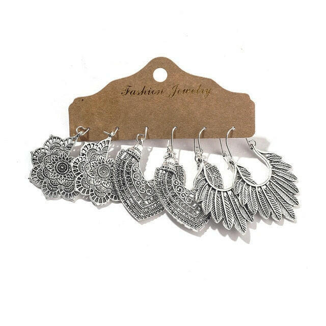 Vintage 2020 Metal Dangle Drop Earrings Sets Bundles for Women Sundry Mixed Ethnic Boho Hanging Earring Set Jewelry Accessories yuhuv test  yuhuv test022.