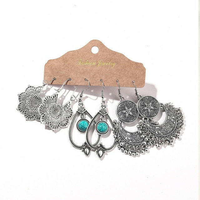 Vintage 2020 Metal Dangle Drop Earrings Sets Bundles for Women Sundry Mixed Ethnic Boho Hanging Earring Set Jewelry Accessories yuhuv test  yuhuv test022.