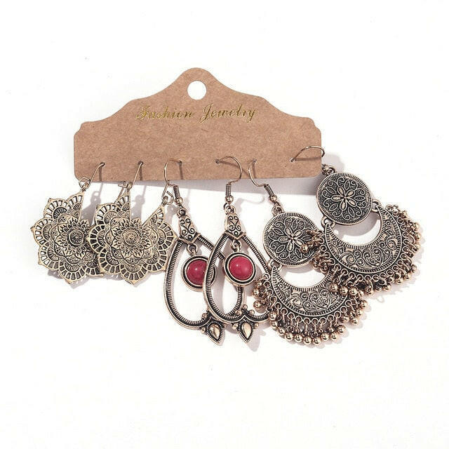 Vintage 2020 Metal Dangle Drop Earrings Sets Bundles for Women Sundry Mixed Ethnic Boho Hanging Earring Set Jewelry Accessories yuhuv test  yuhuv test022.