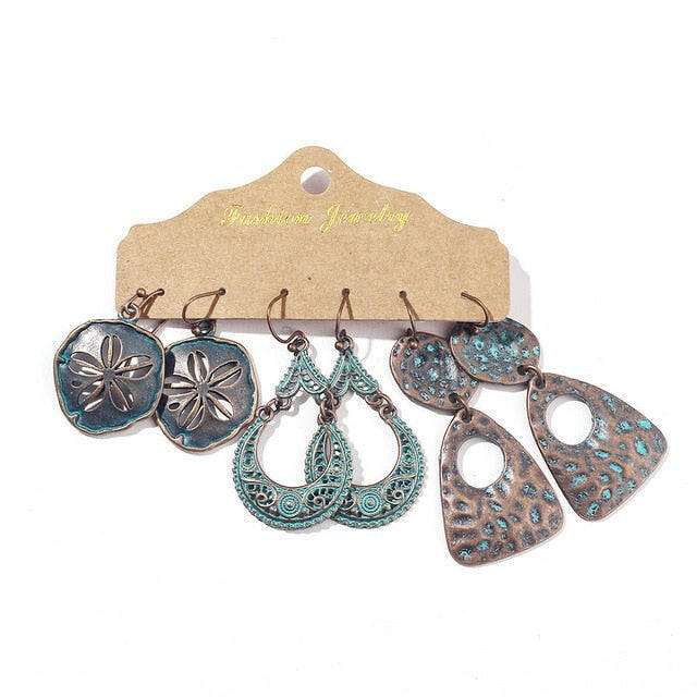 Vintage 2020 Metal Dangle Drop Earrings Sets Bundles for Women Sundry Mixed Ethnic Boho Hanging Earring Set Jewelry Accessories yuhuv test  yuhuv test022.