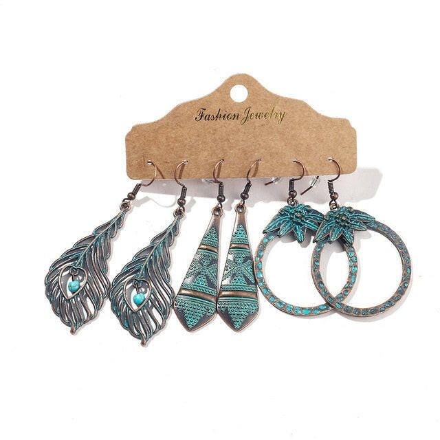 Vintage 2020 Metal Dangle Drop Earrings Sets Bundles for Women Sundry Mixed Ethnic Boho Hanging Earring Set Jewelry Accessories yuhuv test  yuhuv test022.