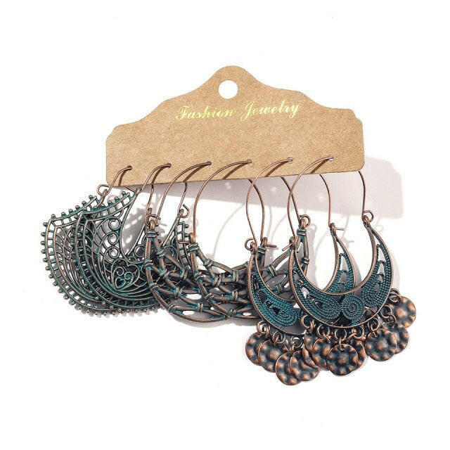 Vintage 2020 Metal Dangle Drop Earrings Sets Bundles for Women Sundry Mixed Ethnic Boho Hanging Earring Set Jewelry Accessories yuhuv test  yuhuv test022.