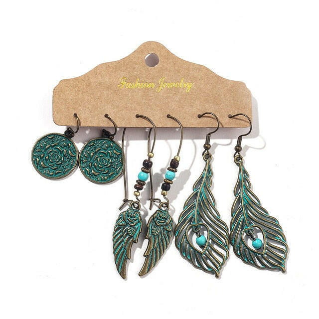 Vintage 2020 Metal Dangle Drop Earrings Sets Bundles for Women Sundry Mixed Ethnic Boho Hanging Earring Set Jewelry Accessories yuhuv test  yuhuv test022.