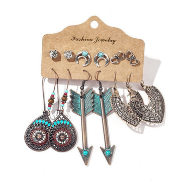 Vintage 2020 Metal Dangle Drop Earrings Sets Bundles for Women Sundry Mixed Ethnic Boho Hanging Earring Set Jewelry Accessories yuhuv test  yuhuv test022.