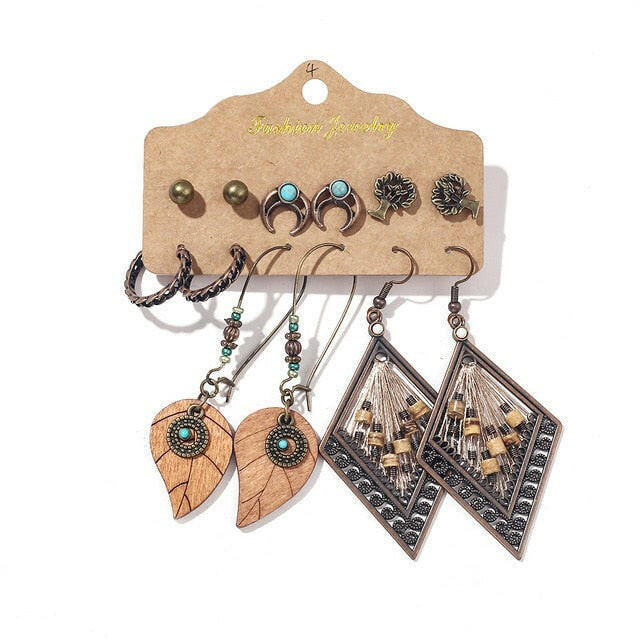 Vintage 2020 Metal Dangle Drop Earrings Sets Bundles for Women Sundry Mixed Ethnic Boho Hanging Earring Set Jewelry Accessories yuhuv test  yuhuv test022.