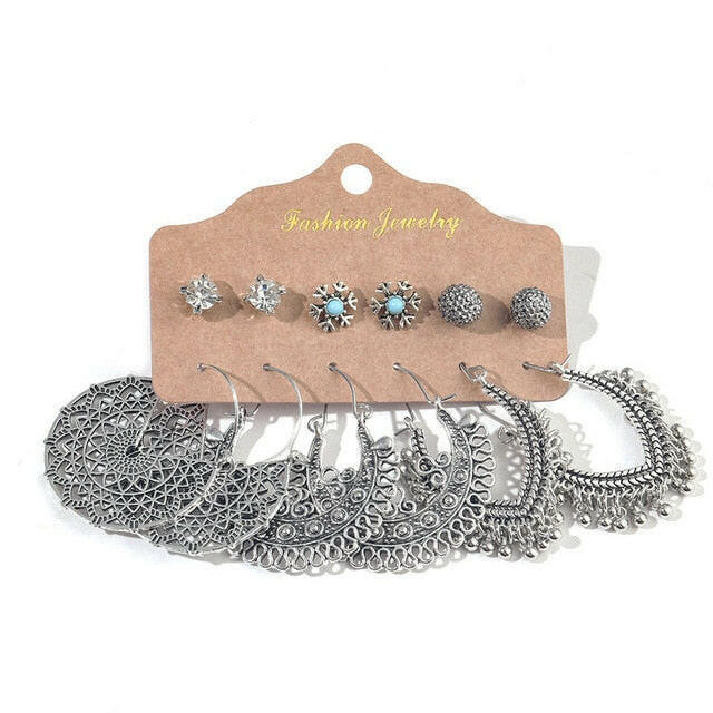 Vintage 2020 Metal Dangle Drop Earrings Sets Bundles for Women Sundry Mixed Ethnic Boho Hanging Earring Set Jewelry Accessories yuhuv test  yuhuv test022.