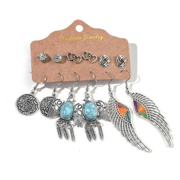 Vintage 2020 Metal Dangle Drop Earrings Sets Bundles for Women Sundry Mixed Ethnic Boho Hanging Earring Set Jewelry Accessories yuhuv test  yuhuv test022.