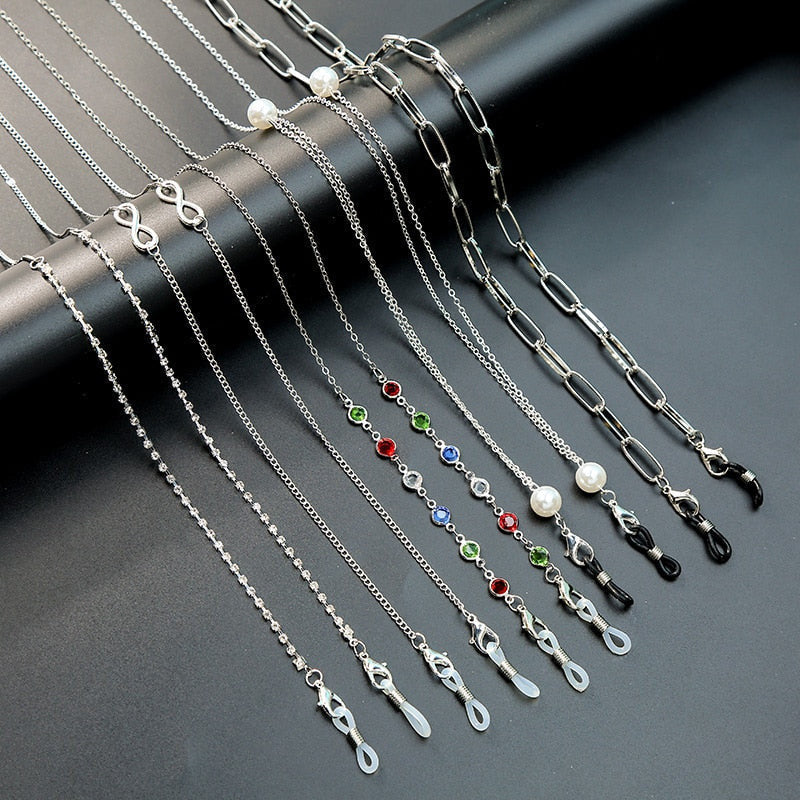 969696  yuhuv test kissme Silver Color Sunglasses Masking Chains For Women Delicate Crystal Eyeglasses Chains 2021 New Fashion Jewelry Wholesale yuhuv test aja.