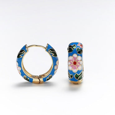 New Fashion Enamel Flower Huggie Hoop Earrings for Women Vintage Boho Circle Small Earrings Statement Jewelry 2020 Brincos Giftsơ' yuhuv test3333 yuhuv testkk.