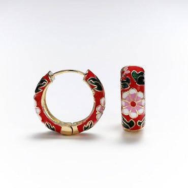 New Fashion Enamel Flower Huggie Hoop Earrings for Women Vintage Boho Circle Small Earrings Statement Jewelry 2020 Brincos Giftsơ' yuhuv test3333 yuhuv testkk.