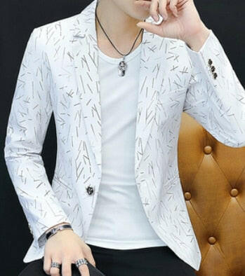 HOO 2021Men 's casual collar collar blazers youth handsome trend Slim print blazers   5XL   6XLơ' yuhuv test3333 yuhuv test.