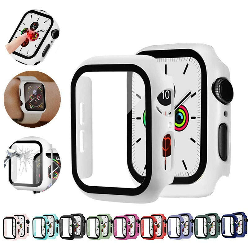 Glass+case For Apple Watch serie 6 5 4 3 SE 44mm 40mm iWatch Case 42mm 38mm bumper Screen Protector+cover apple watch Accessorieơ' yuhuv test3333 yuhuv test.