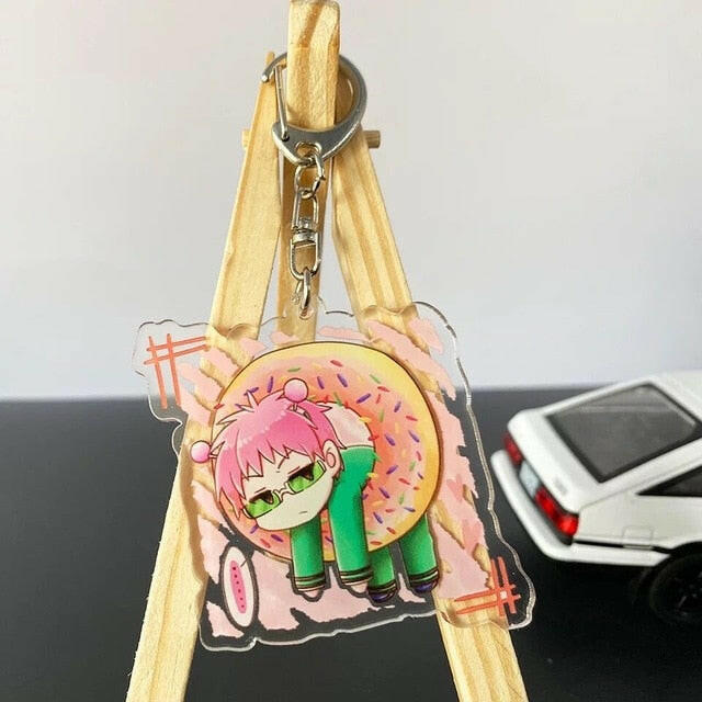 The Disastrous Life of Saiki Kusuo Anime Keychain Transparent Double-sided Pendant Acrylic Key Ring Holder Bag Charm Teens Gift xccscss.