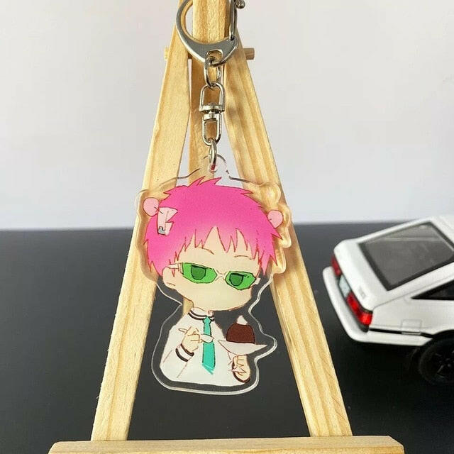 The Disastrous Life of Saiki Kusuo Anime Keychain Transparent Double-sided Pendant Acrylic Key Ring Holder Bag Charm Teens Gift xccscss.