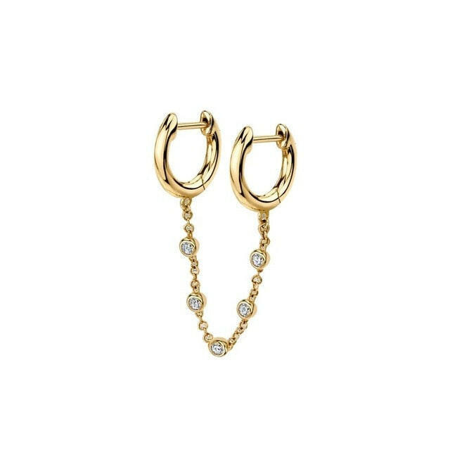 New Fashion Circle Ear Cuff Retractable Earrings for Women Men Gold Huggie Unisex Double Piercing Hoop Earing Female Brincos yuhuv test  yuhuv test022.