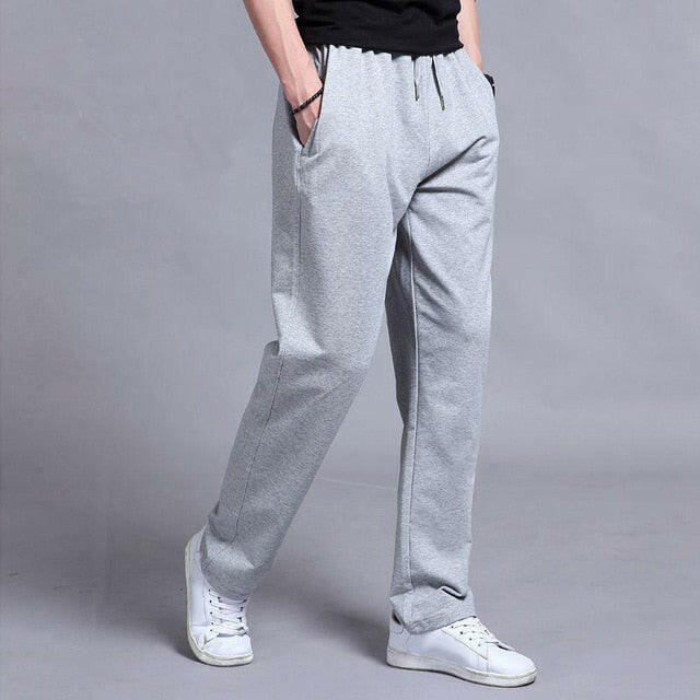 Hot Cotton Solid Color Men Loose Sweatpants Full Length Casual Pants Training Gym Sports Elastic Waist Jogging Trousers M-5XLơ' yuhuv test3333 yuhuv test.