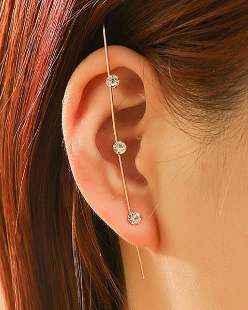 Bohemian Wedding Ear Wrap Crawler Hook Earring Crystal Stud Earrings for Woman Lightning Zirconia Climber Earrings Jewelry Gift yuhuv test  yuhuv test022.