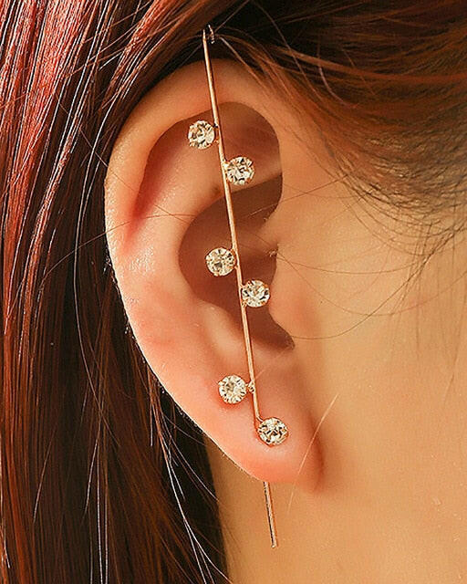 Bohemian Wedding Ear Wrap Crawler Hook Earring Crystal Stud Earrings for Woman Lightning Zirconia Climber Earrings Jewelry Gift yuhuv test  yuhuv test022.