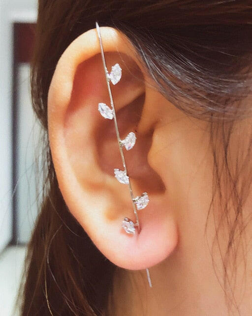 Bohemian Wedding Ear Wrap Crawler Hook Earring Crystal Stud Earrings for Woman Lightning Zirconia Climber Earrings Jewelry Gift yuhuv test  yuhuv test022.