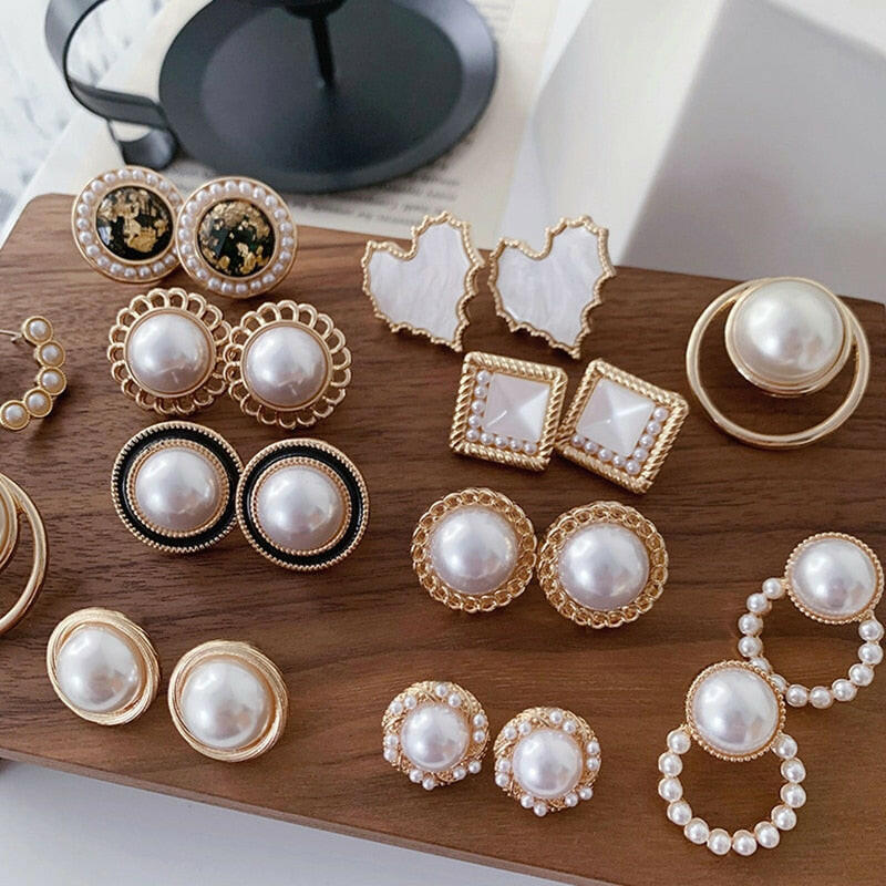 Korean Design Elegant Simulated Pearl Big Round Clip on Earrings Non Pierced Baroque Pearl Ear Clips for Women Jewelry Wholesale yuhuv test  yuhuv test022.