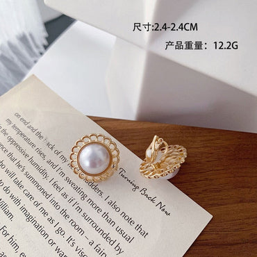 969696  yuhuv test Korean Design Elegant Simulated Pearl Big Round Clip on Earrings Non Pierced Baroque Pearl Ear Clips for Women Jewelry Wholesale yuhuv test aja.