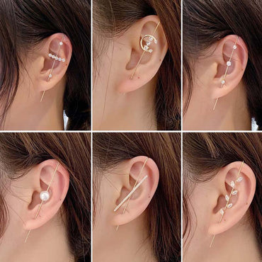 New Ear Wrap Crawler Hook Earring for Women Korean Style Crystal Lightning Stud Earring Personality Climber Earring Jewelry Giftơ' yuhuv test3333 yuhuv testkk.