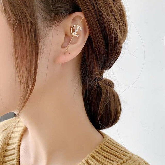 New Ear Wrap Crawler Hook Earring for Women Korean Style Crystal Lightning Stud Earring Personality Climber Earring Jewelry Gift yuhuv test  yuhuv test022.