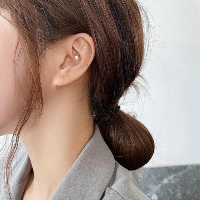 New Ear Wrap Crawler Hook Earring for Women Korean Style Crystal Lightning Stud Earring Personality Climber Earring Jewelry Gift yuhuv test  yuhuv test022.