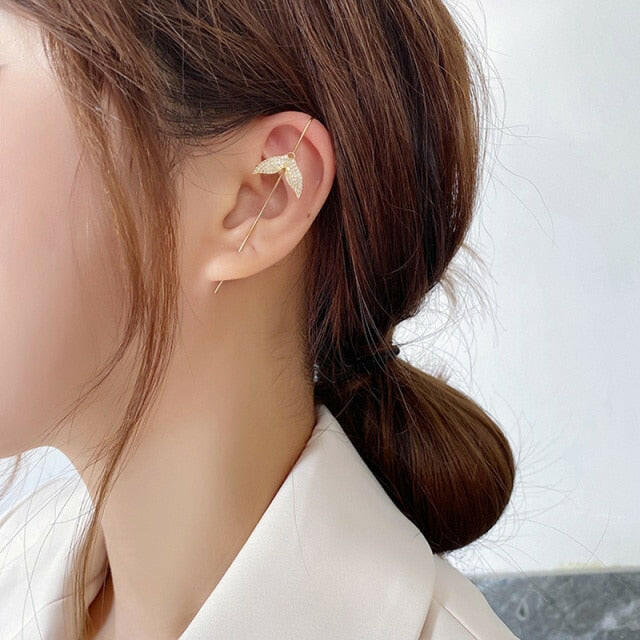 New Ear Wrap Crawler Hook Earring for Women Korean Style Crystal Lightning Stud Earring Personality Climber Earring Jewelry Gift yuhuv test  yuhuv test022.