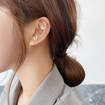 New Ear Wrap Crawler Hook Earring for Women Korean Style Crystal Lightning Stud Earring Personality Climber Earring Jewelry Giftơ' yuhuv test3333 yuhuv testkk.