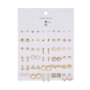 30pairs/lot of great deals New fashion Korean sweet flower heart-shaped bow woman rose gold color earrings set color setơ' yuhuv test3333 yuhuv testkk.