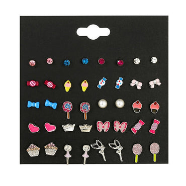 30pairs/lot of great deals New fashion Korean sweet flower heart-shaped bow woman rose gold color earrings set color setơ' yuhuv test3333 yuhuv testkk.