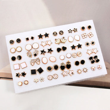 36Pairs/18pairs Earrings Mixed Styles Rhinestone Sun Flower Geometric Animal Plastic Stud Earrings Set For Women Girls Jewelryơ' yuhuv test3333 yuhuv testkk.