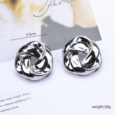 Big Vintage Metal Twisted Stud Earrings For Women Charm Gold Color Za Maxi Statement Spiral Whirlpool Earrings Jewelryơ' yuhuv test3333 yuhuv testkk.