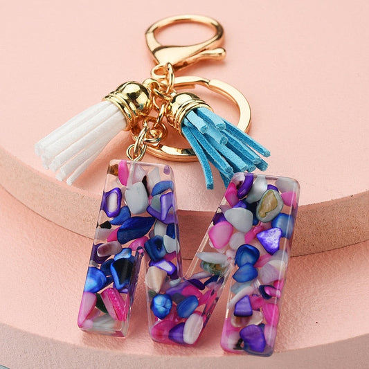 969696 yuhuv test ZOSHI Fashion Tassel Keychains for Keys Women Jewelry A-Z Letters Initial Resin Handbag Pendant Cute Keychain Accessories yuhuv test aja.