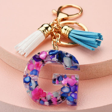 ZOSHI Fashion Tassel Keychains for Keys Women Jewelry A-Z Letters Initial Resin Handbag Pendant Cute Keychain Accessoriesơ' yuhuv test3333 yuhuv testkk.