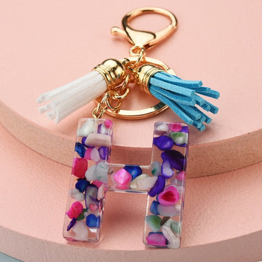 ZOSHI Fashion Tassel Keychains for Keys Women Jewelry A-Z Letters Initial Resin Handbag Pendant Cute Keychain Accessoriesơ' yuhuv test3333 yuhuv testkk.