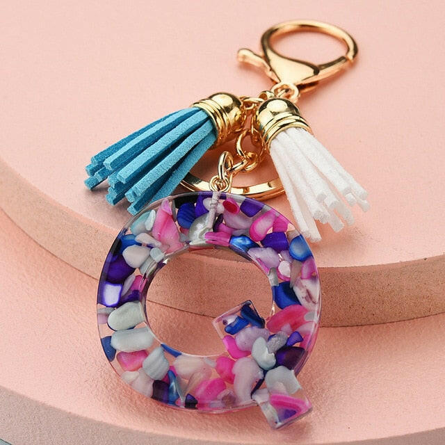 ZOSHI Fashion Tassel Keychains for Keys Women Jewelry A-Z Letters Initial Resin Handbag Pendant Cute Keychain Accessories yuhuv test  yuhuv test022.