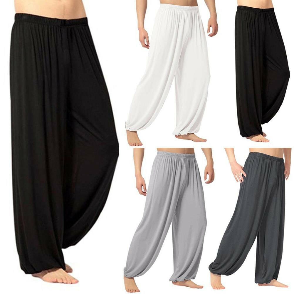 Yoga Pants Men\'s Casual Solid Color Baggy Trousers Belly Dance Yoga Harem Pants Slacks sweatpants Trendy Loose Dance Clothing yuhuv test  yuhuv test022.