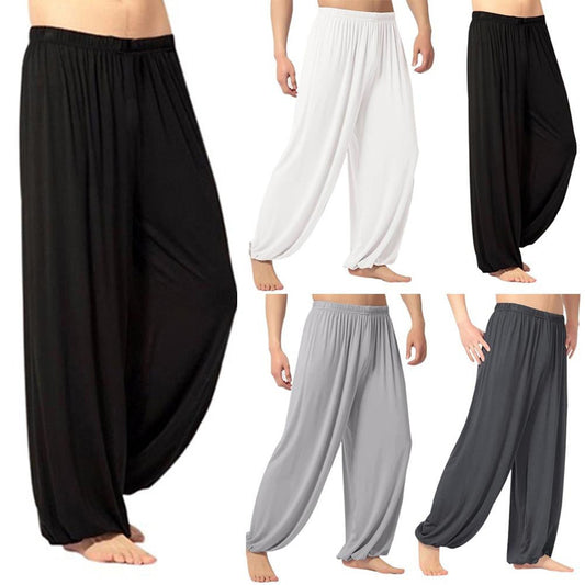 969696 yuhuv test Yoga Pants Men\'s Casual Solid Color Baggy Trousers Belly Dance Yoga Harem Pants Slacks sweatpants Trendy Loose Dance Clothing yuhuv test aja.