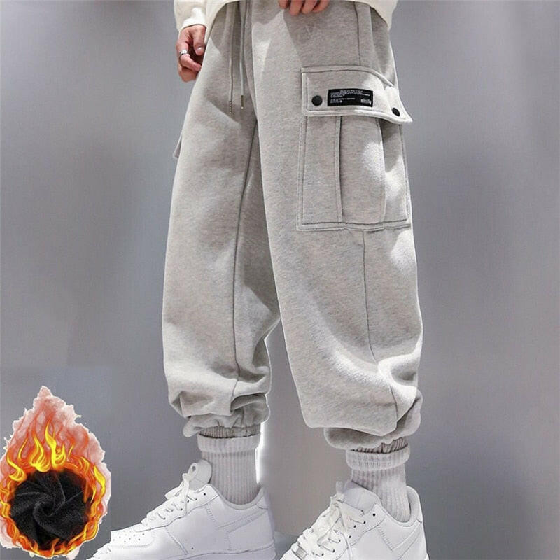 New Arrival Trendy Men Sweatpants Plus Size Winter Loose Trouser Outdoor Male Pocket Warm Comfort Jogging Sport Pants Pantalones yuhuv test  yuhuv test022.